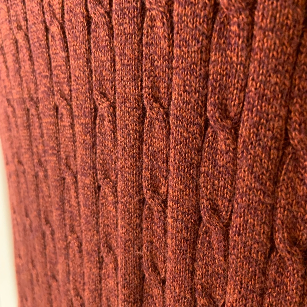 Rust Croft&Barrow V-Neck Ribbed Sweater - Picture 4 of 6